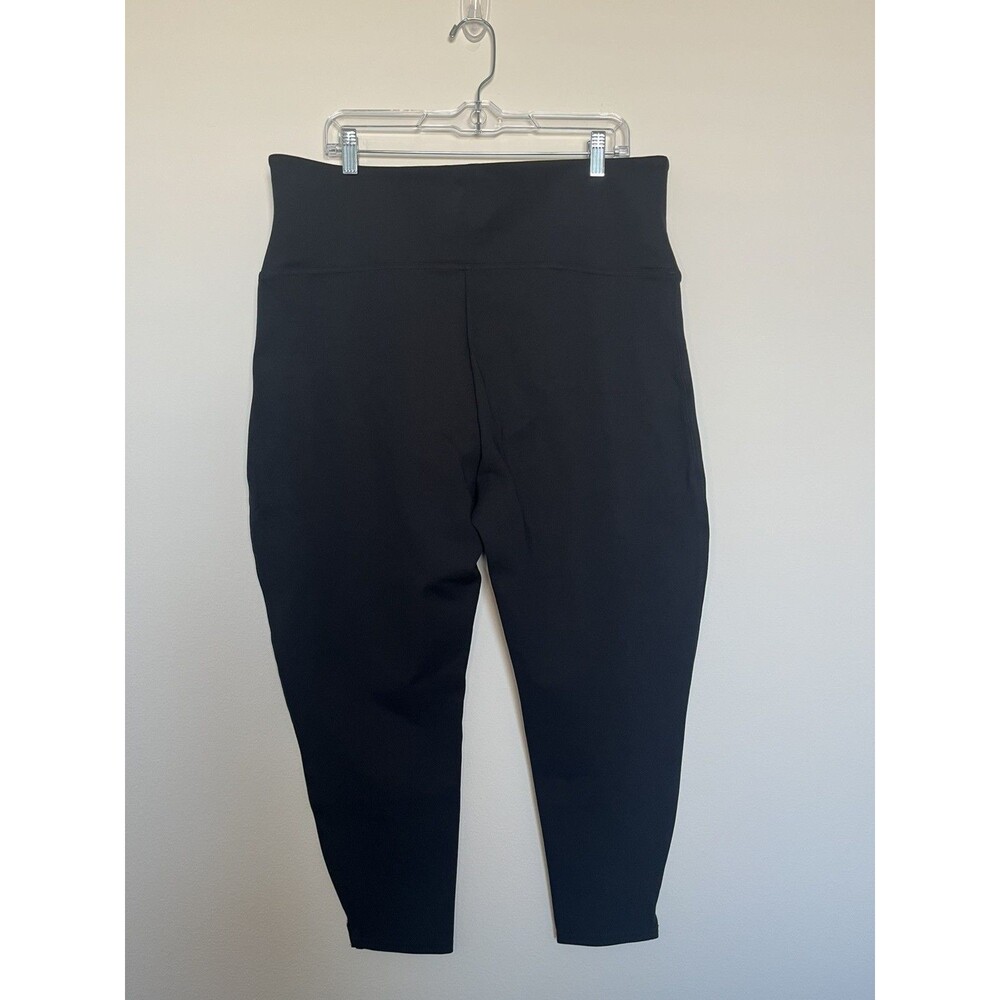 Spanx Black Ponte Hem Slit Leggings 3X Petite NWT‎ A369379 Slimming Power Waist - Picture 2 of 8